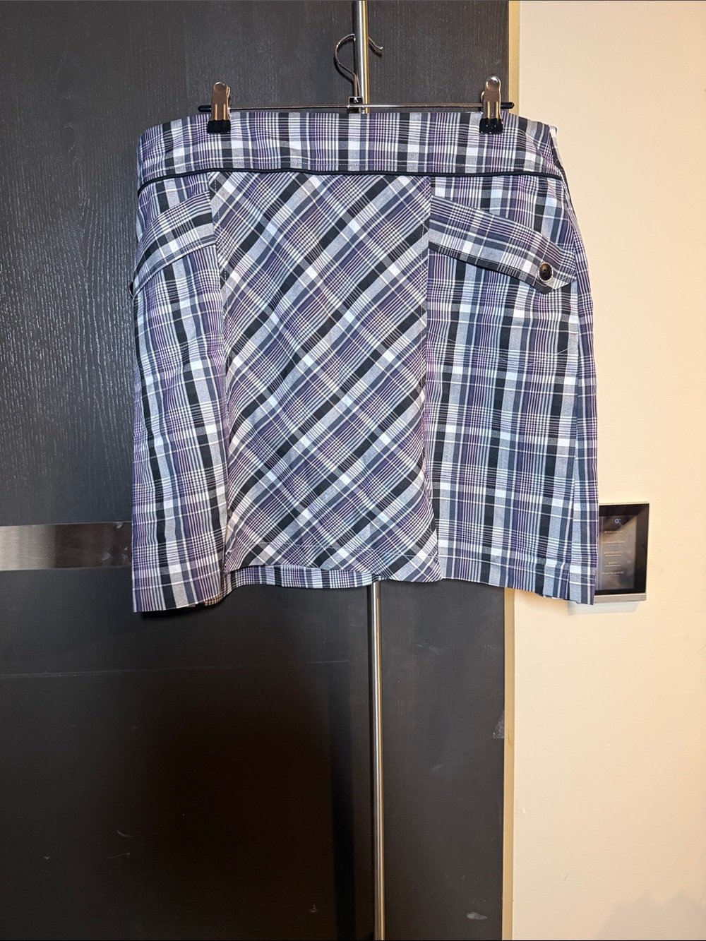 Plaid Blue & White Women’s Golf Skort